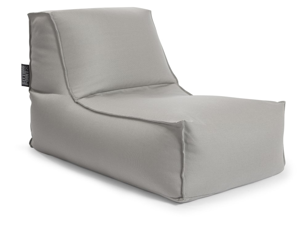 Pouf exterieur avec dossier gris 65x100x65