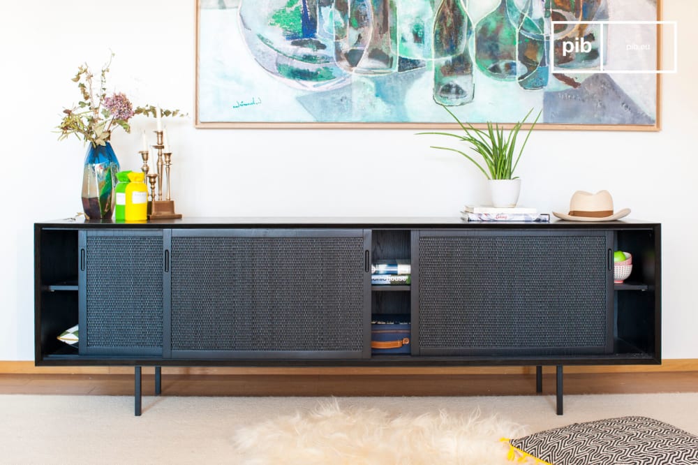 Großes Sideboard aus Holz, schwarz - Maisons Du Monde
