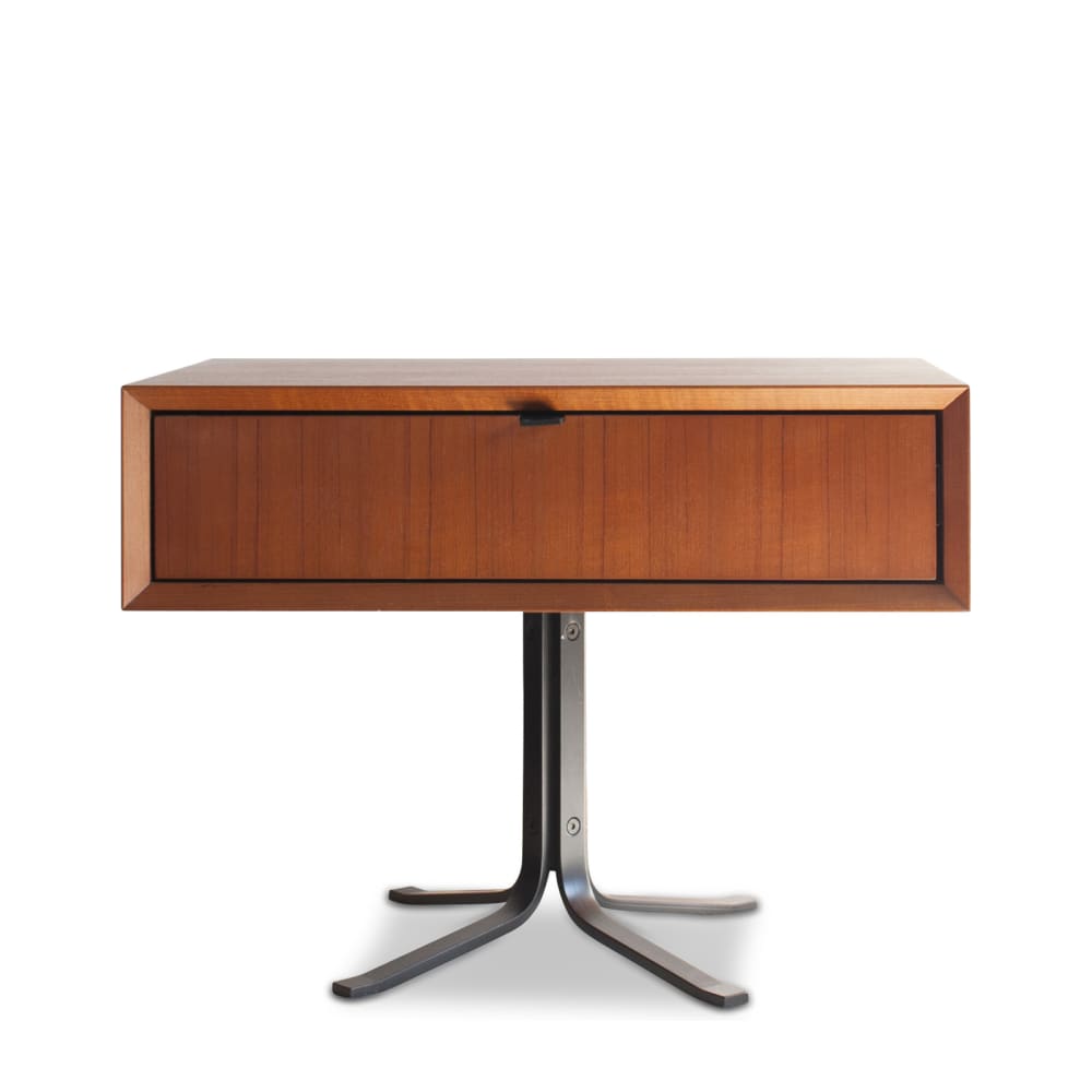 Table de chevet à tiroir en bois marron