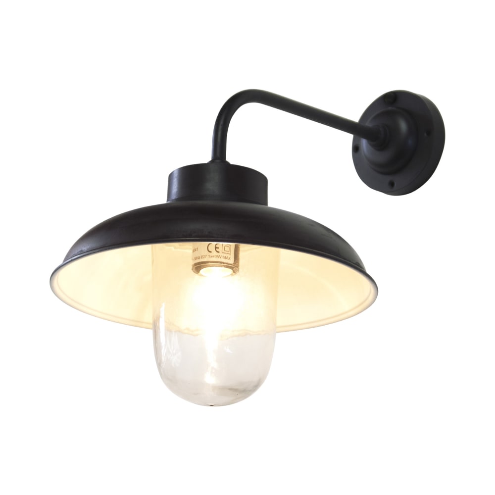 Aplique de exterior doblado de metal negro