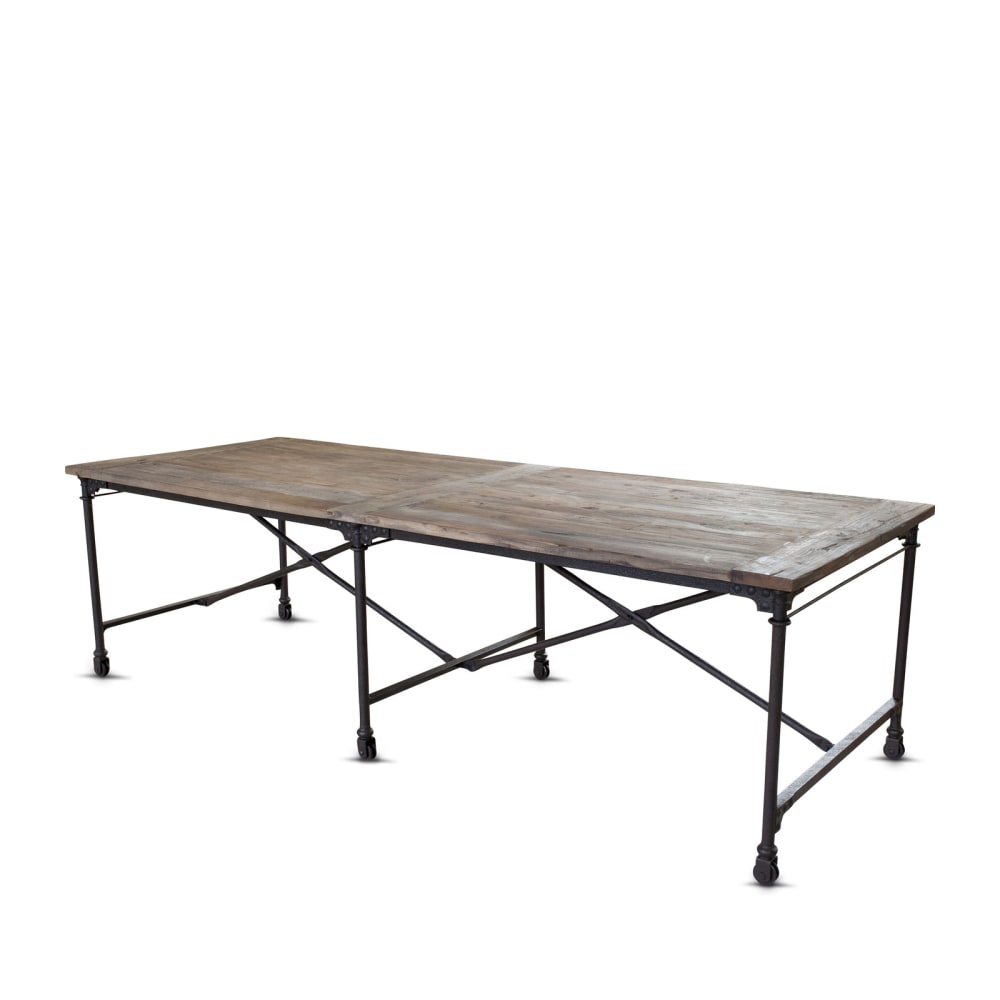 Chehoma Table de repas 10pl en bois clair Beige Bois - 270x77x100cm