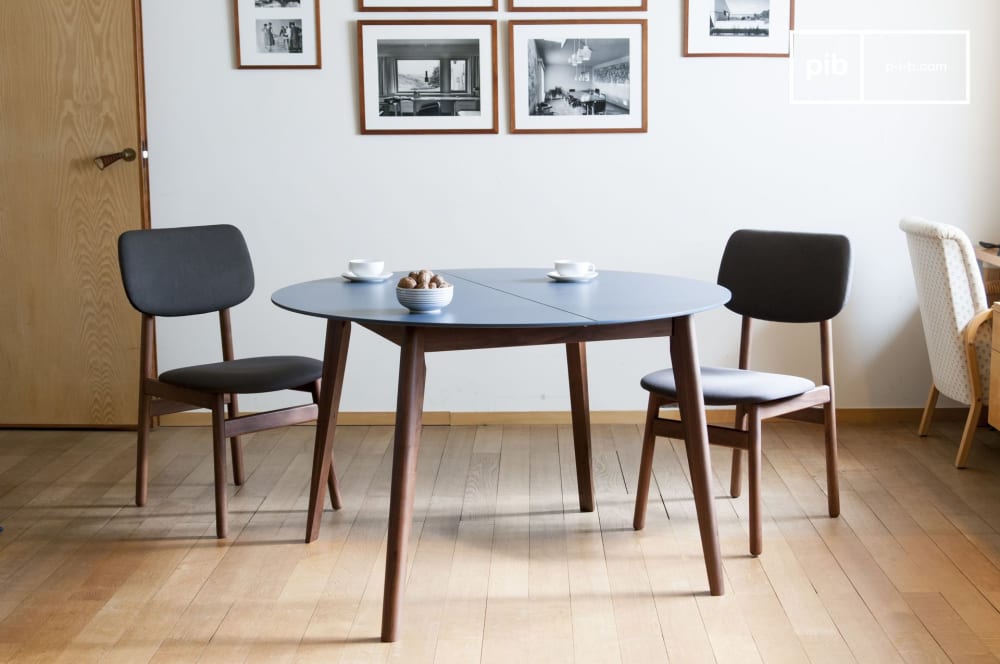 Mesa extensible escandinava de madera marron y azul - Maisons du Monde
