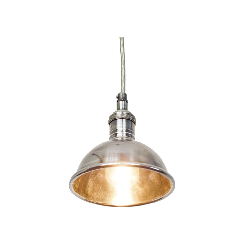 Lampe suspendue en métal argenté