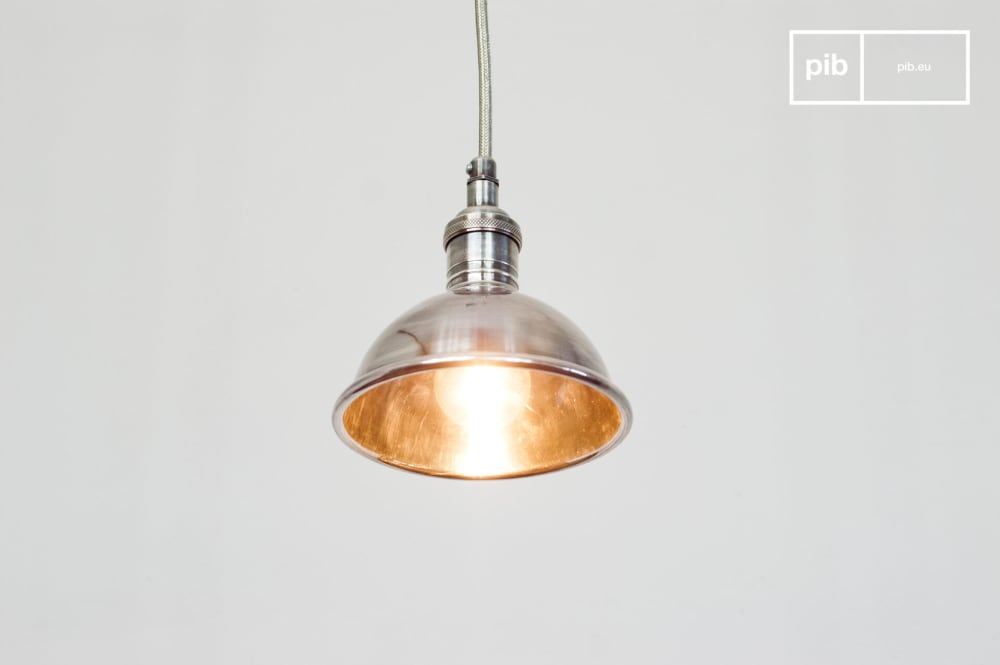 Lampada a sospensione in metallo argentato - PIB