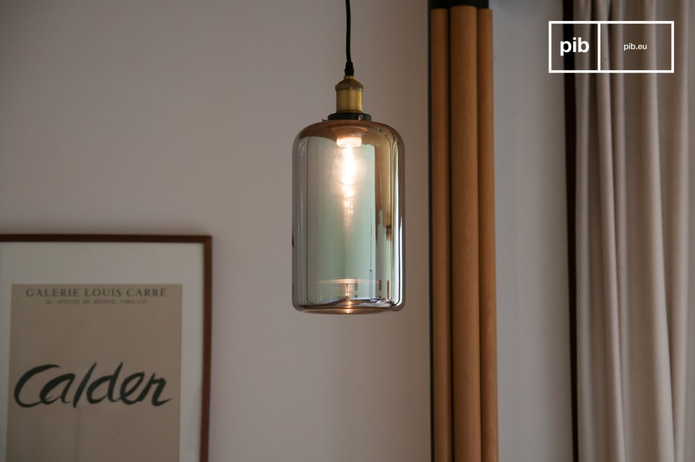 Lampe suspendue en verre transparent — vue 3