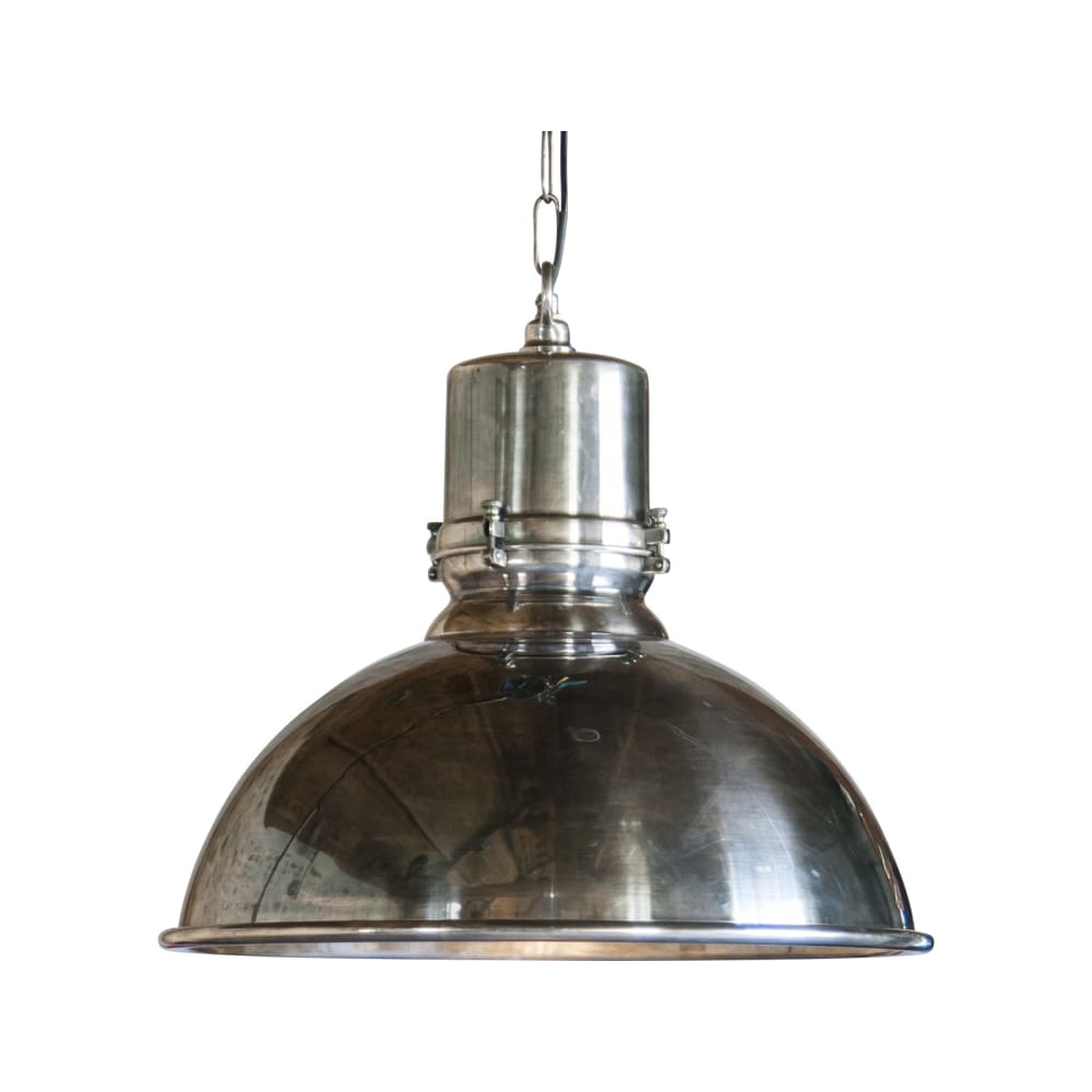 Grande suspension en métal argenté