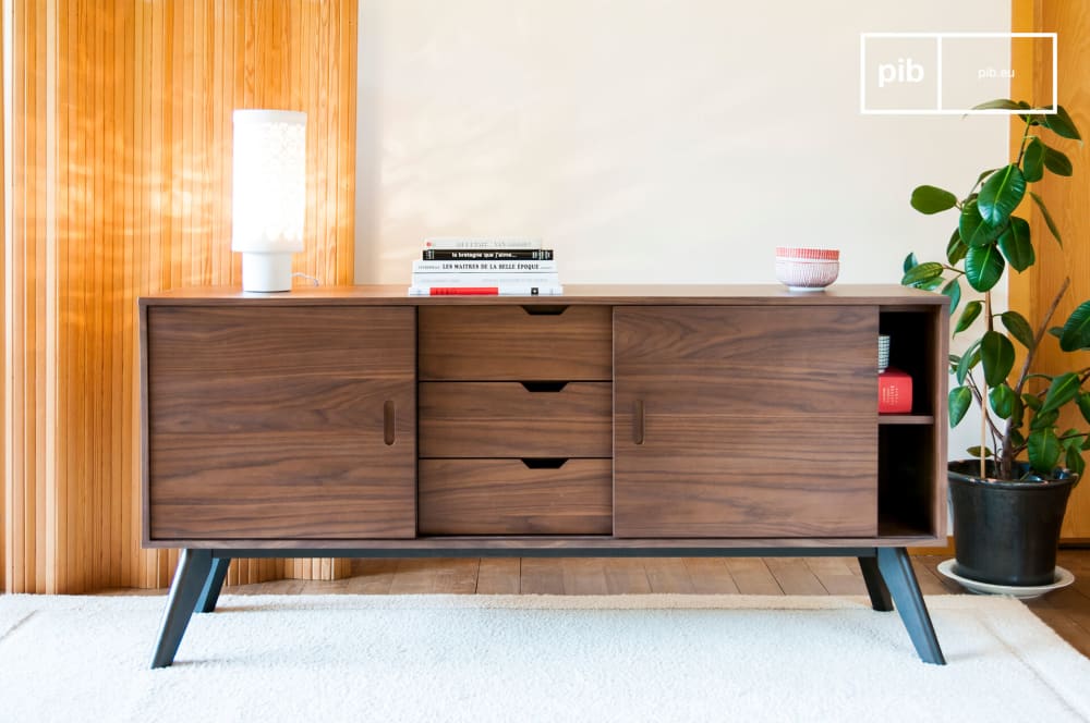 PIB Sideboard aus Nussbaumholz, braun - -