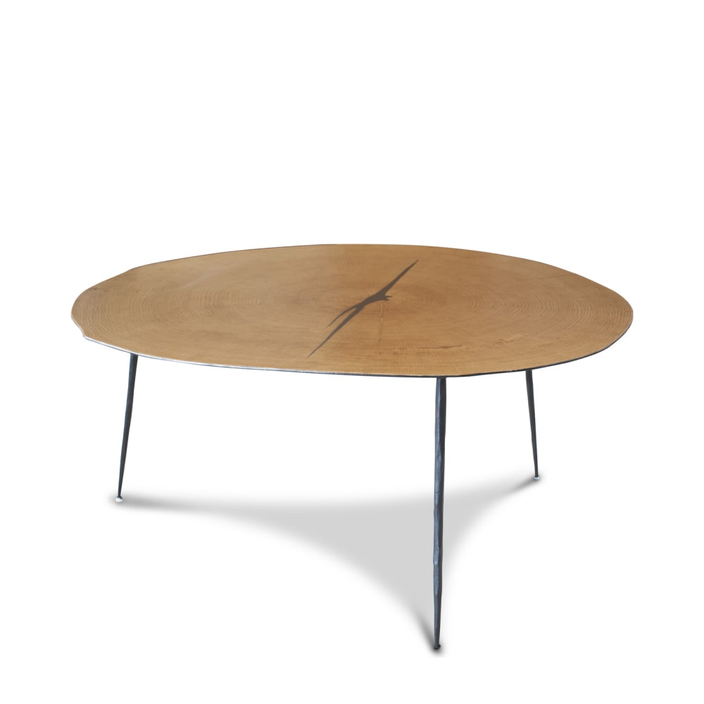 PIB Kleiner Couchtisch aus Metall und Holz, braun - Metall