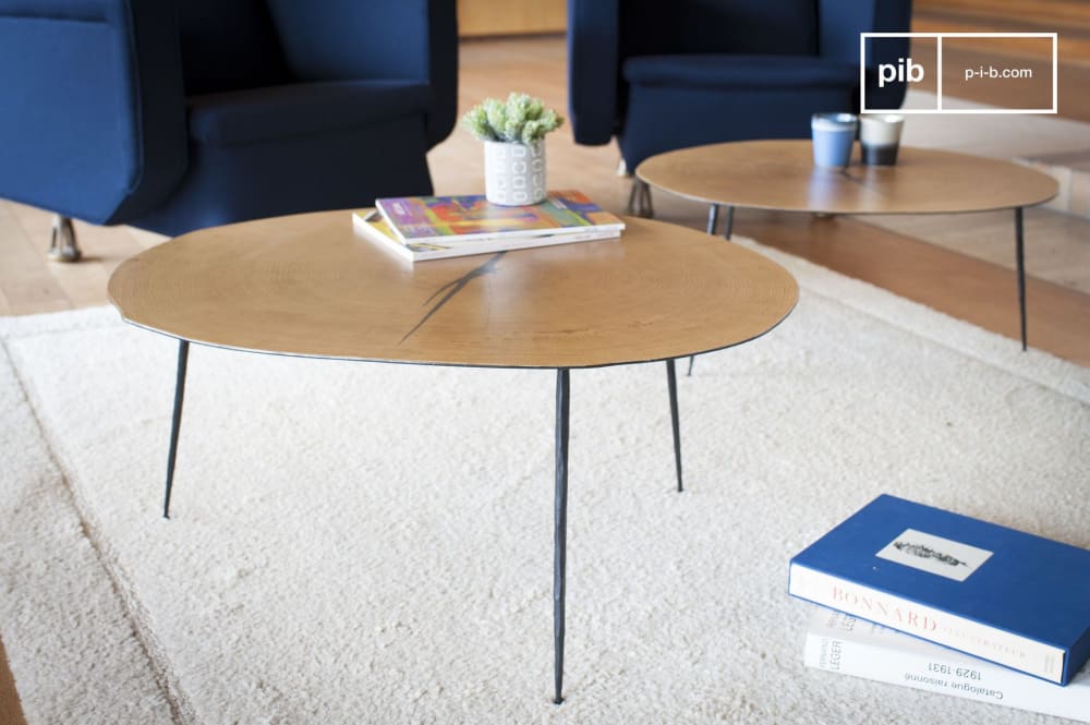 Kleiner Couchtisch aus  Metall und Holz, braun - Maisons Du Monde