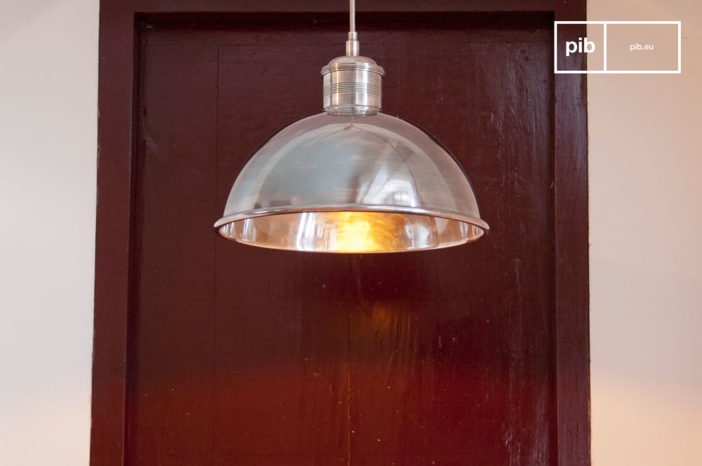 Lampada a sospensione in metallo argentato - PIB