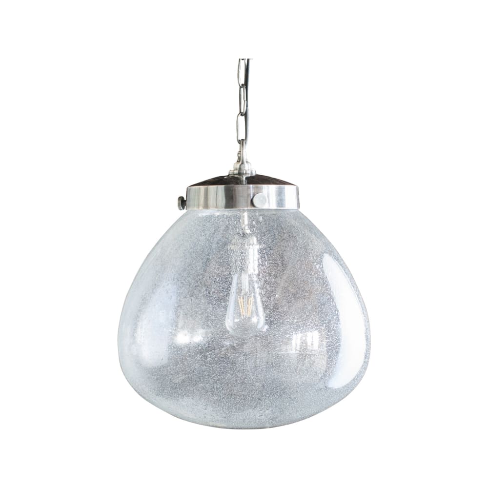 Suspension en métal et verre soufflé transparent