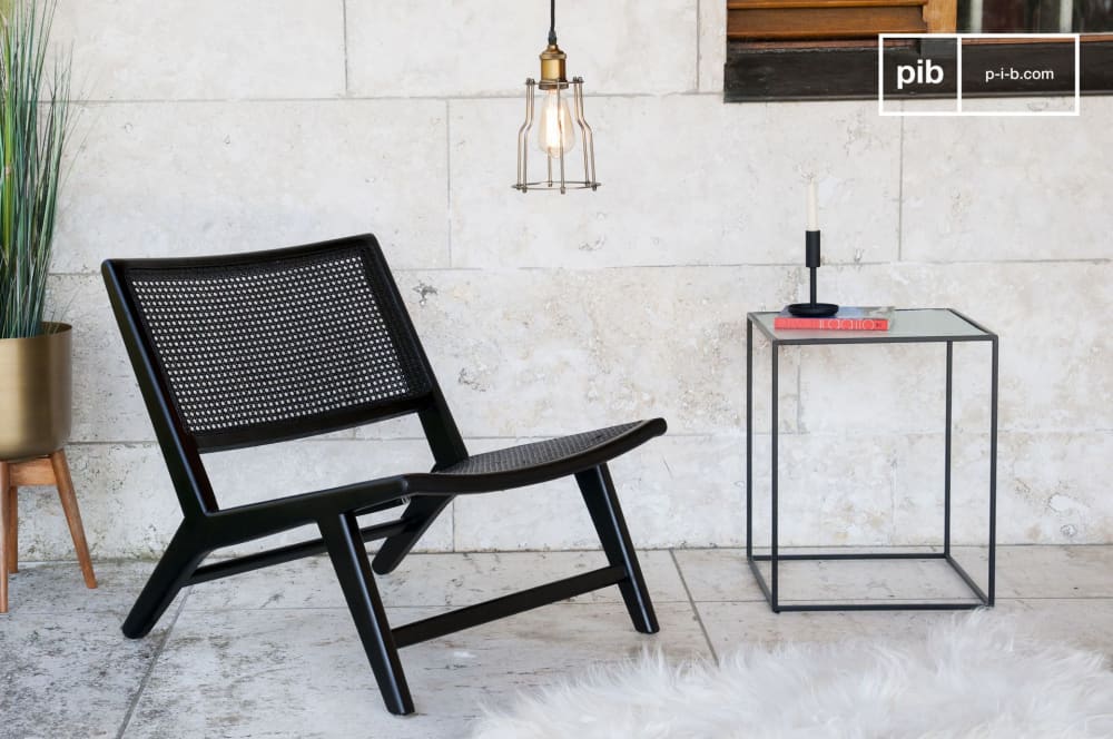 Fauteuil en cannage noir