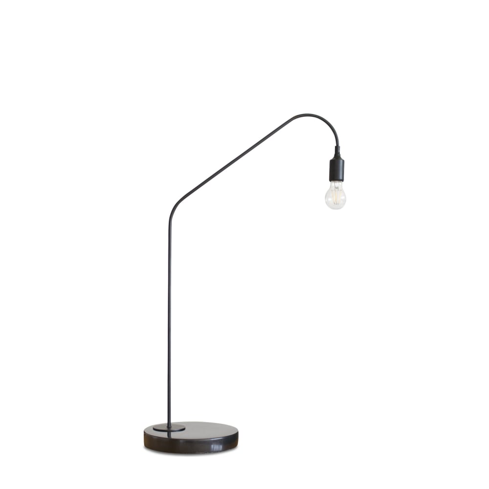 Lámpara de mesa de metal y mármol negro