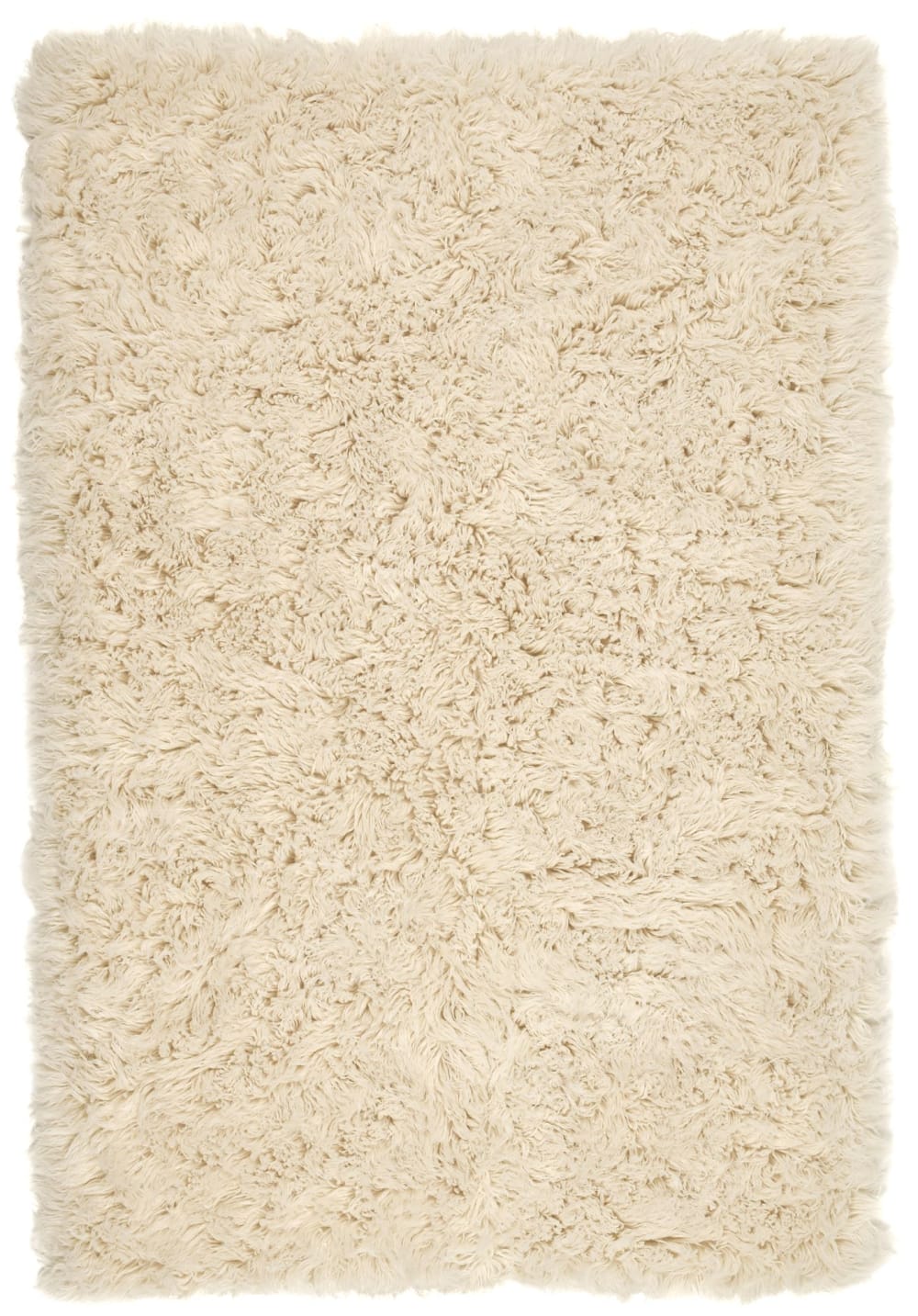 tapis flokati en laine - naturel