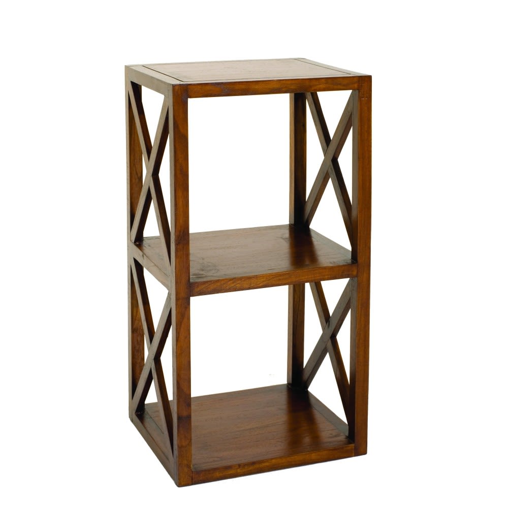 MACABANE Regal mit 2 Fächern und Sprossen aus Mindiholz style exotic Braun