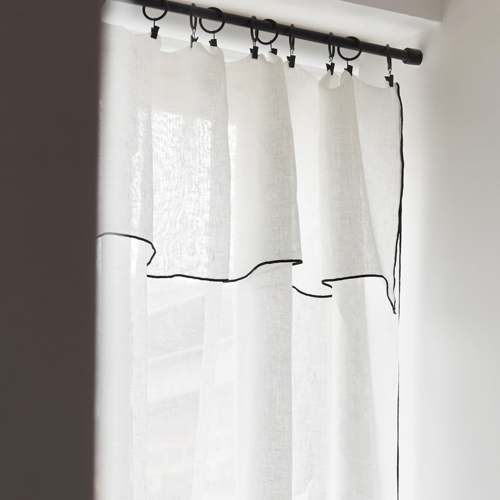 Voilage en lin blanc 145x220 cm - Maisons du Monde