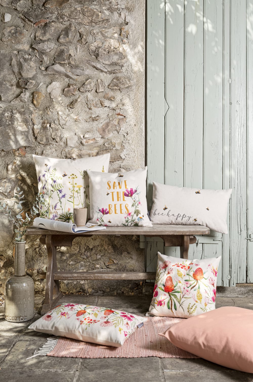 Housses de coussin imprimées multicolore coton 40x40 -Lot de 2 - Maisons du Monde