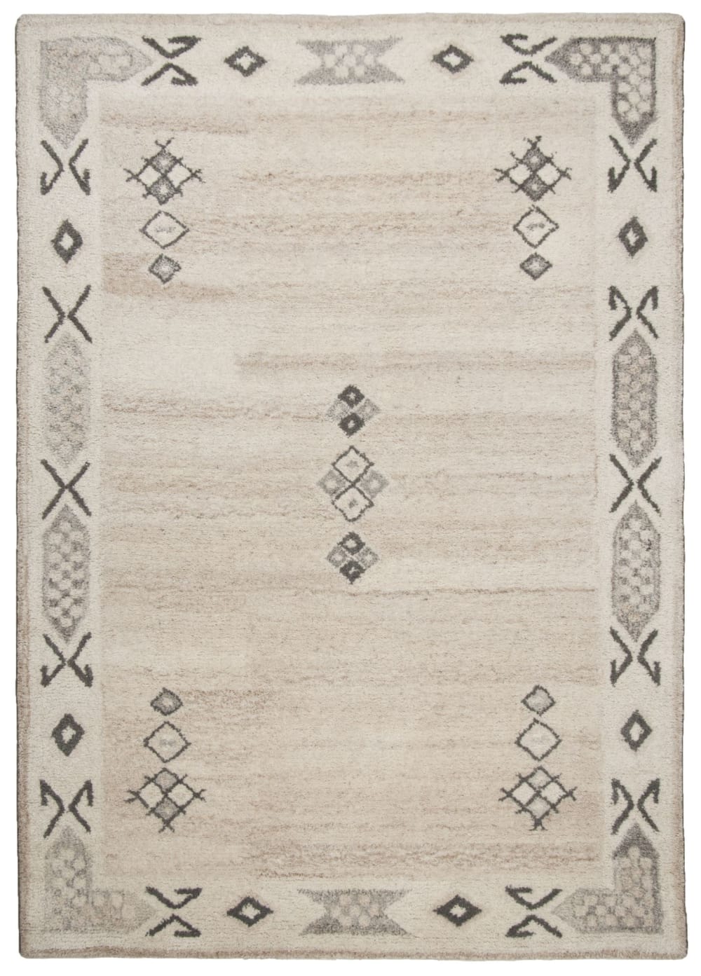 Alfombra bereber de lana natural anudada a mano - melange - 70x140 cm
