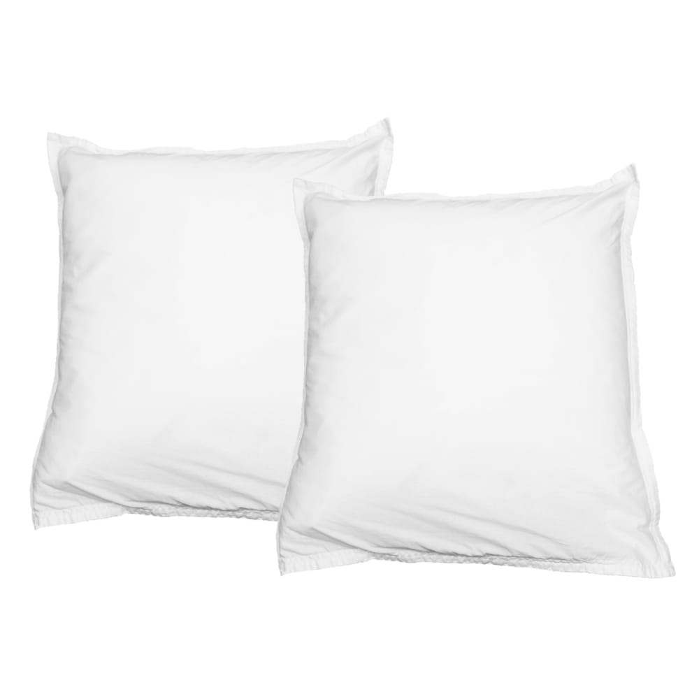 Lot de 2 taies d'oreiller en flanelle de coton Blanc 65x65 cm