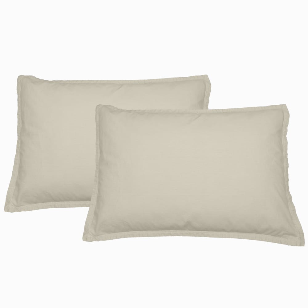 Lot de 2 taies d'oreiller en flanelle de coton Ficelle 50x70 cm