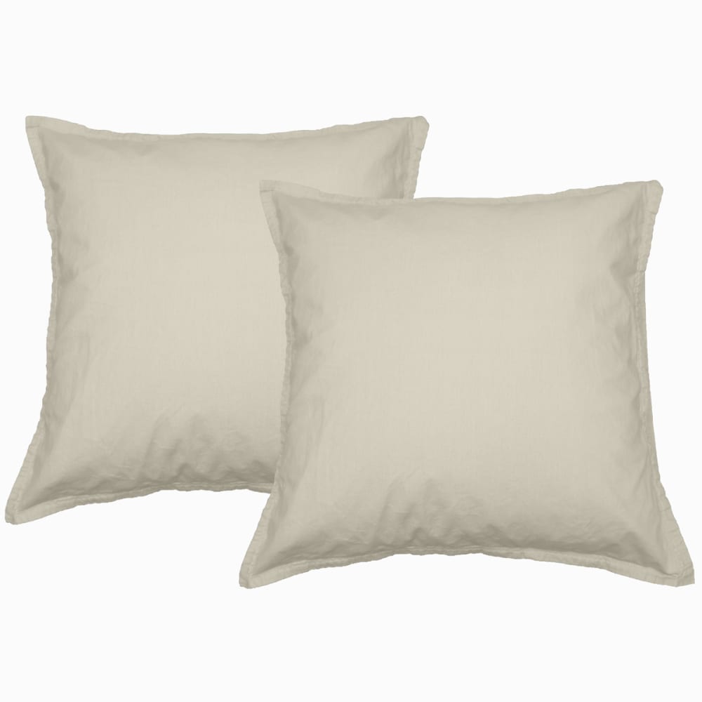 Lot de 2 taies d'oreiller en flanelle de coton Ficelle 65x65 cm