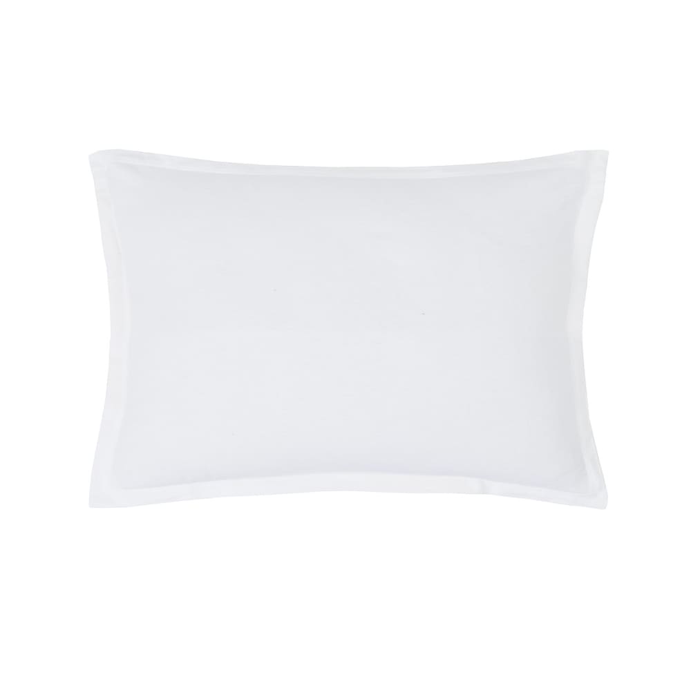 Lot de 2 taies d'oreiller en flanelle de coton blanc 50x70 cm - Maisons du Monde