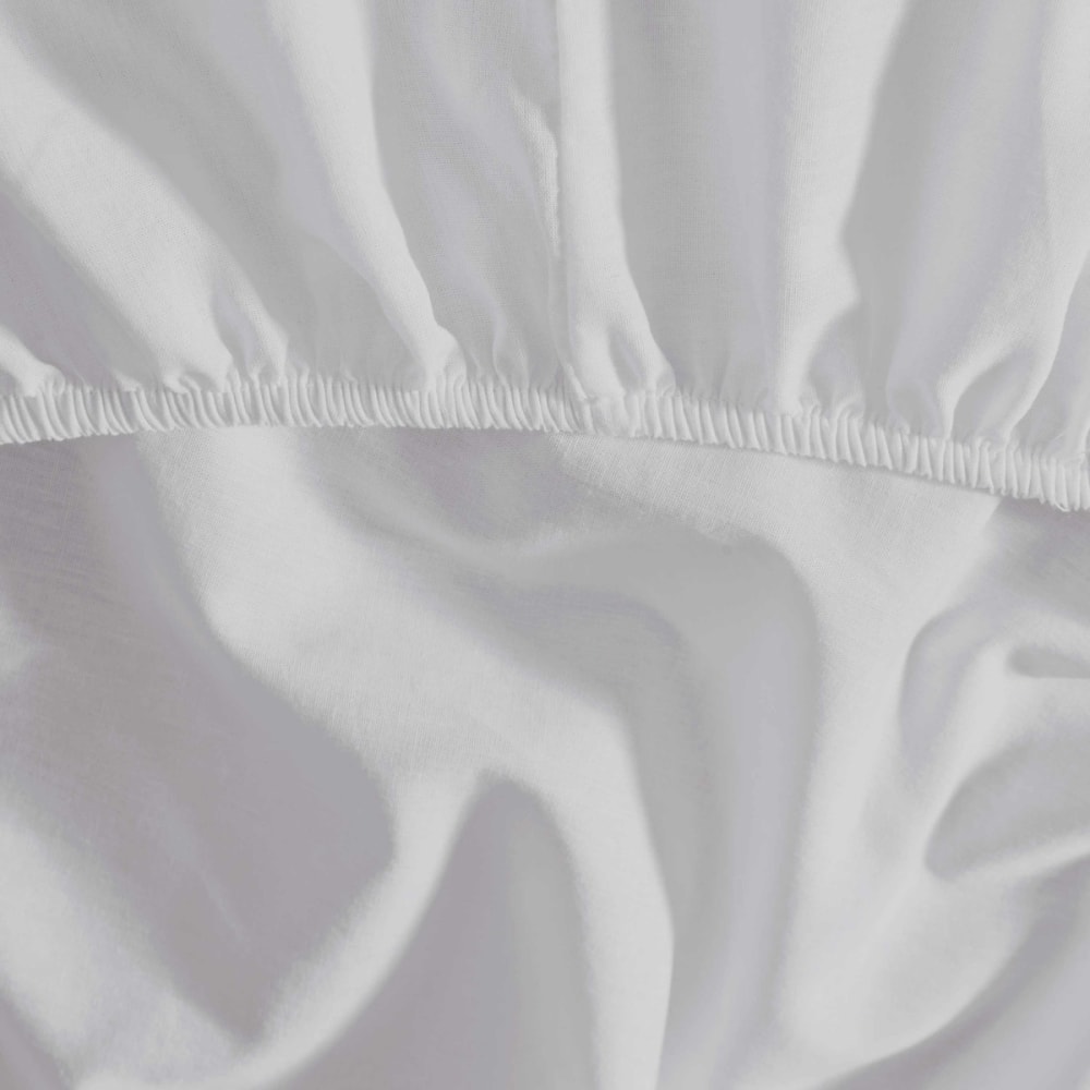 Drap housse flanelle coton bonnet 30 cm blanc 140x190 cm — vue 3