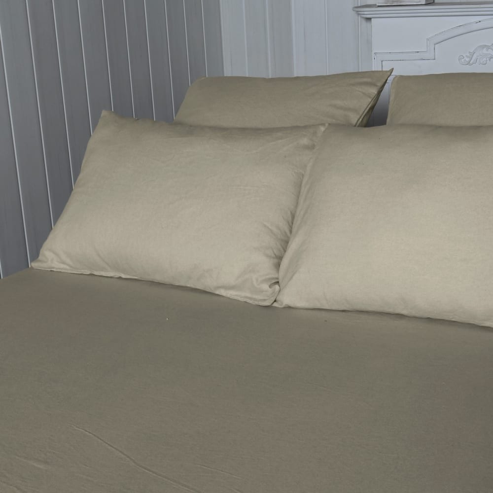 Drap housse flanelle coton bonnet 30 cm ficelle 90x190 cm — vue 4
