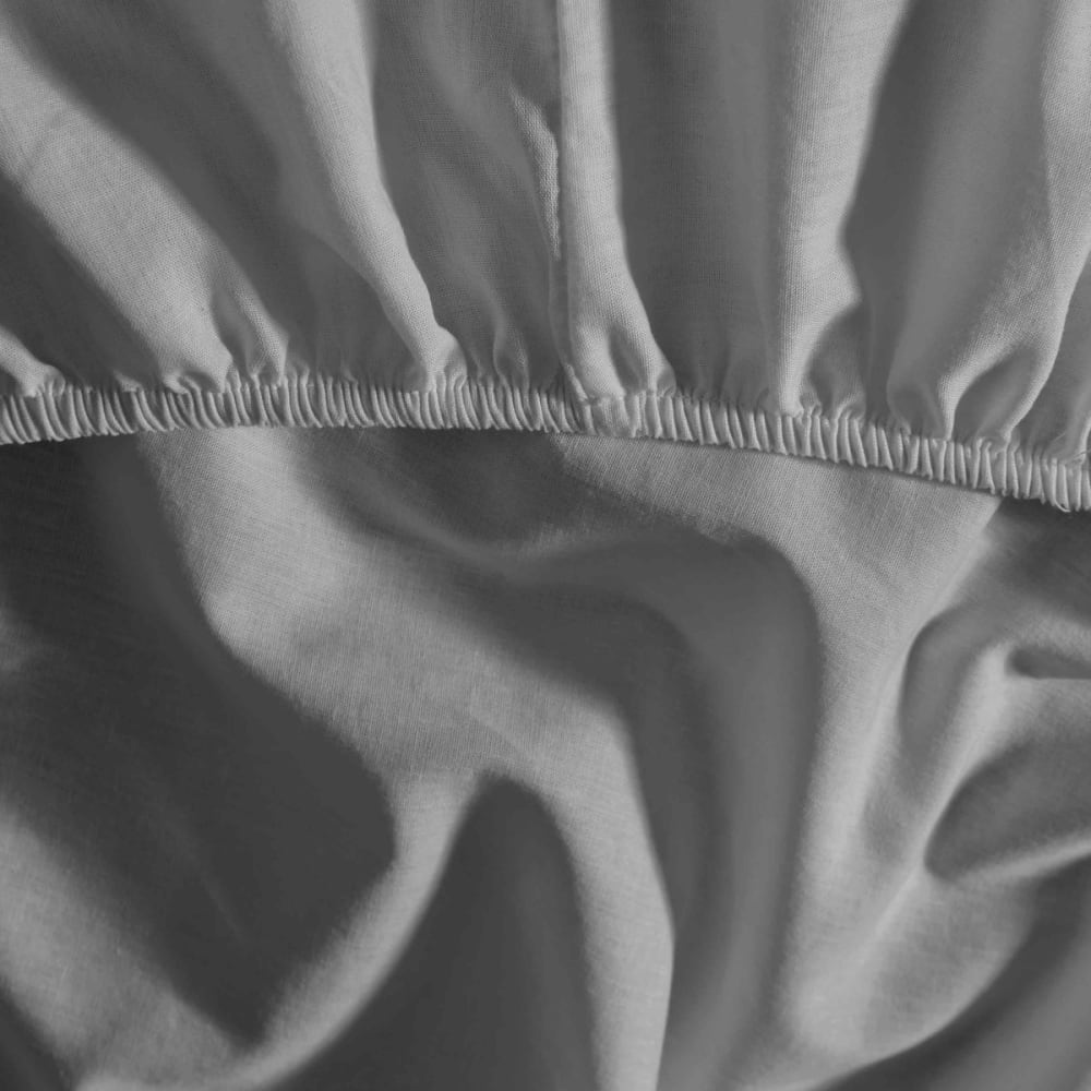 Drap housse flanelle coton bonnet 30 cm gris perle 140x190 cm — vue 3