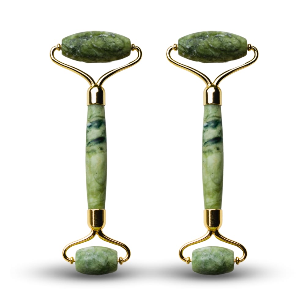 SUN & SIA Set De 2 Masseurs Pour Visage En Pierre De Jade - Vert - L 14 X L 5 Cm