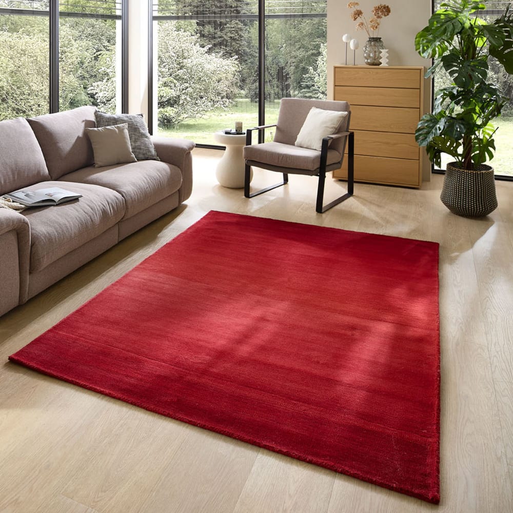 Tapis dégradé de couleur en laine Rouge 90x160 — vue 3