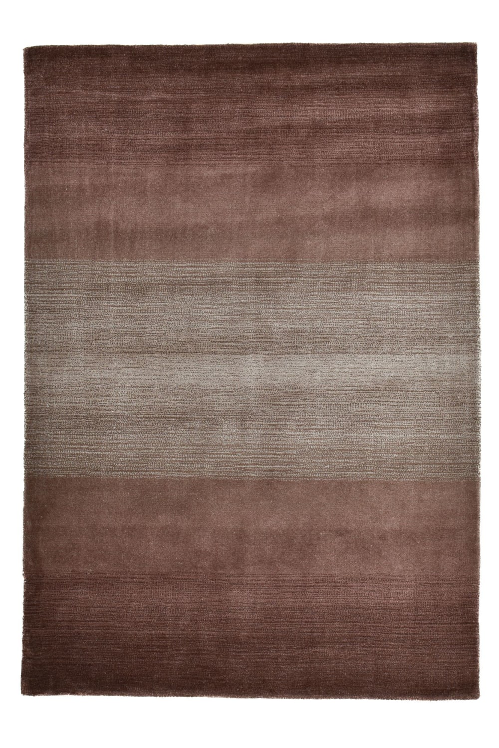 THEKO Ein Indo-Handloom-Teppich aus Indien, der inspirierende Wohnfarben mit einem eleganten Farbverlauf lebendig in Szene setzt. Braun