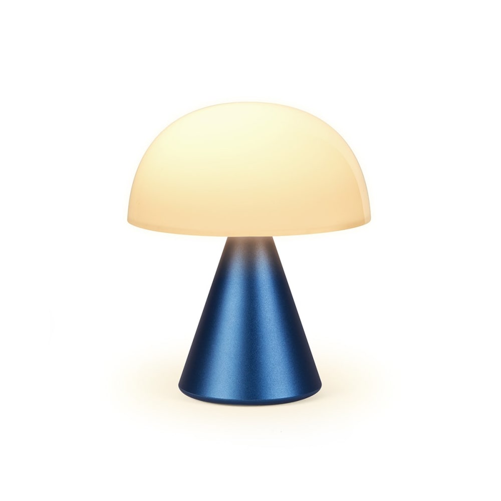Lexon Lampe LED portable medium en aluminium bleu marine style classique chic