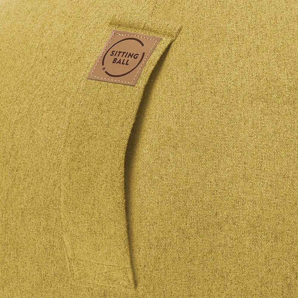 Balle d'assise aspect feutrine moutarde avec poignée polyester d65 - Maisons du Monde