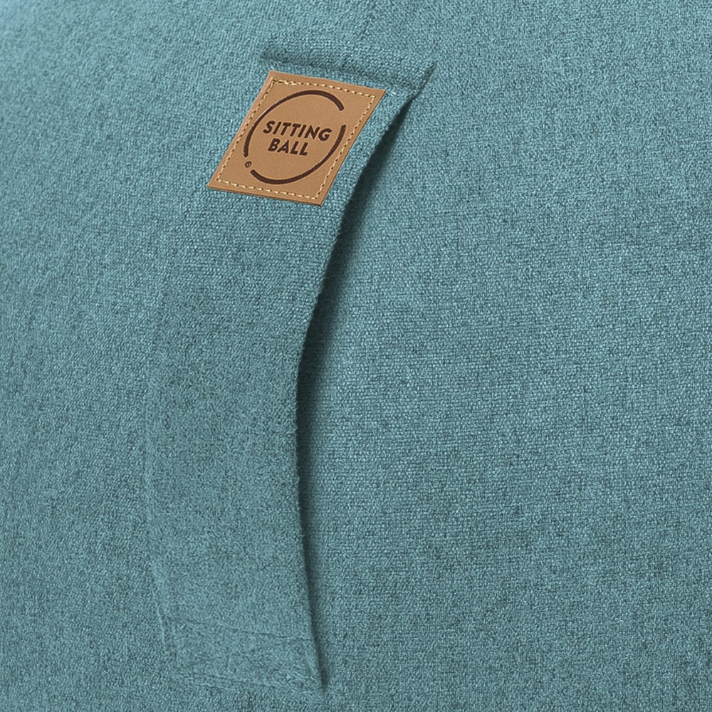 Balle d'assise aspect feutrine turquoise avec poignée polyester d65 - Maisons du Monde