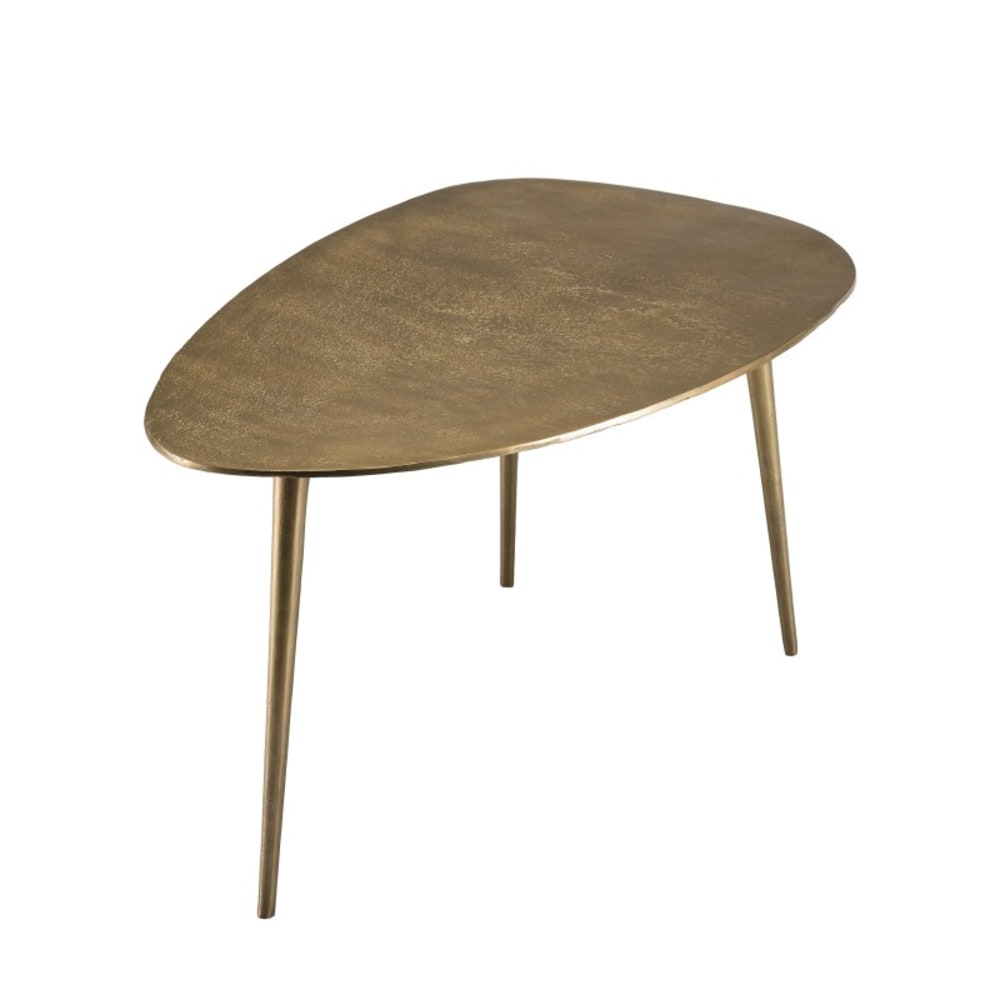 Table basse goutte d'eau aluminium doré L85