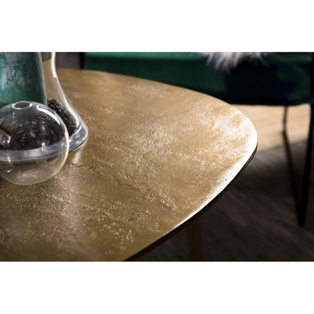 Couchtisch in Tropfenform aus Aluminium L85, goldfarben - Maisons