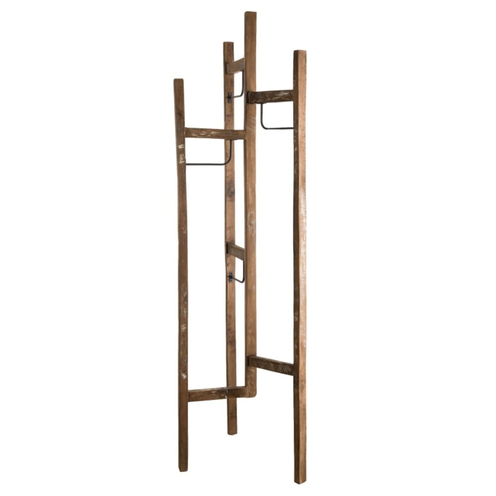 Portemanteau 3 ventaux en teck recyclé et métal