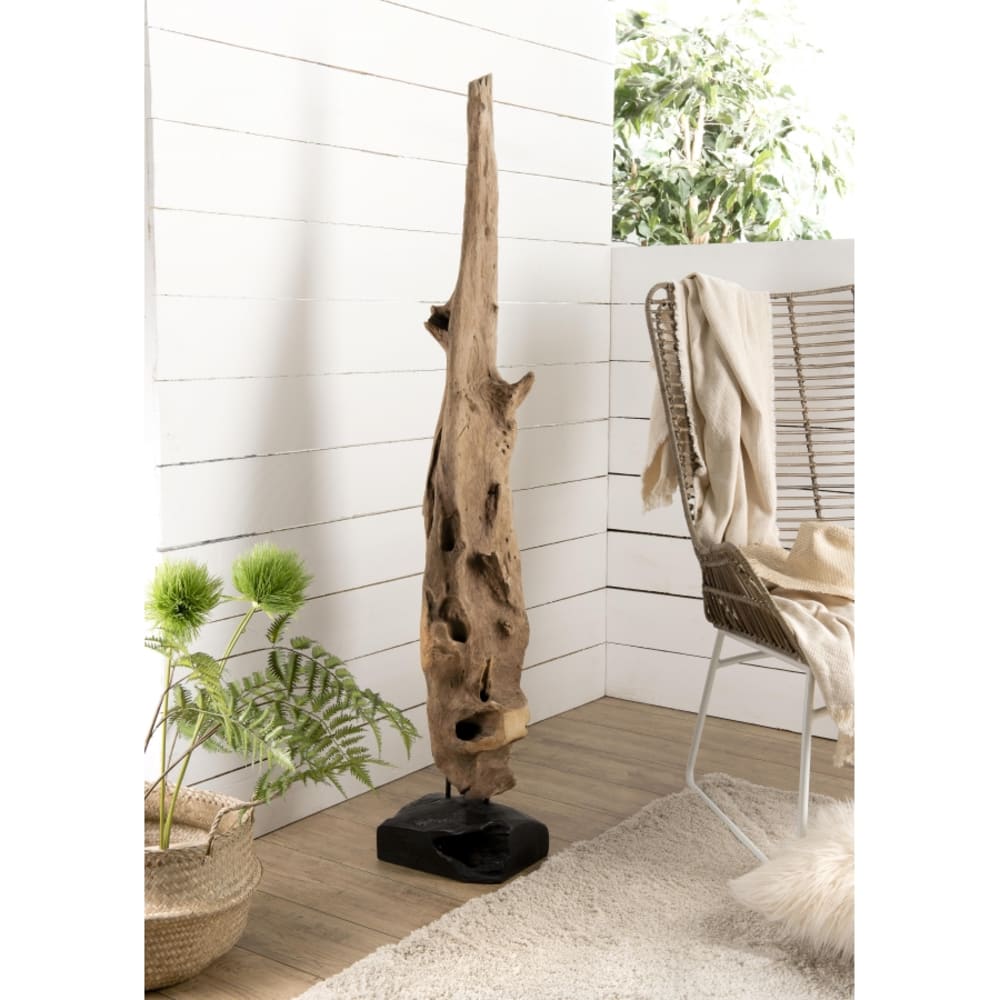 Objeto decorativo de madera teca natural 'l' de 150 cm - Maisons du Monde