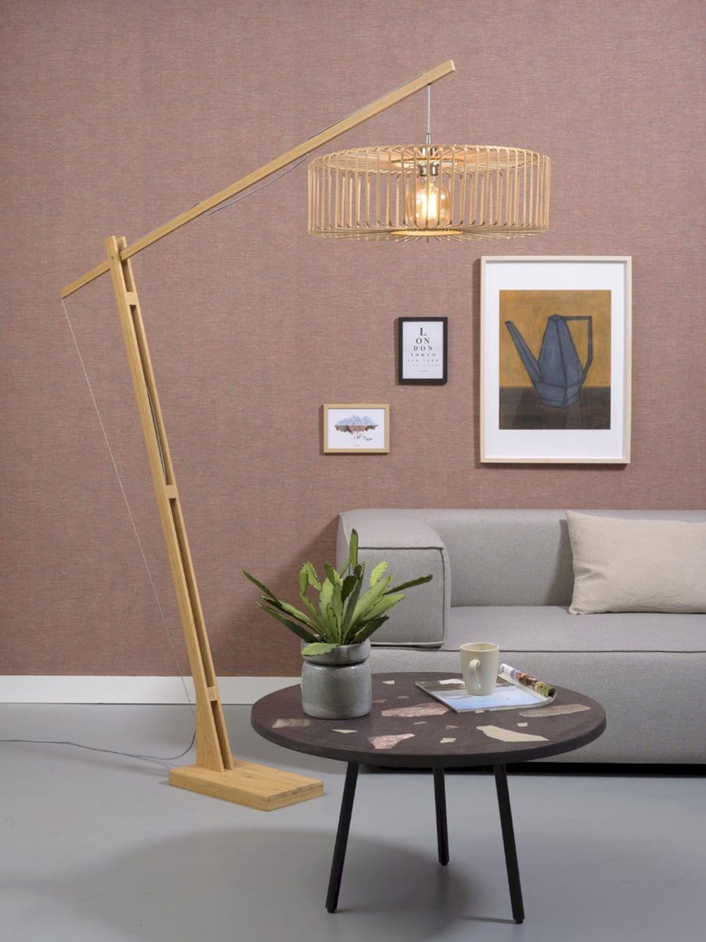 Lampadaire bambou H207cm — vue 3