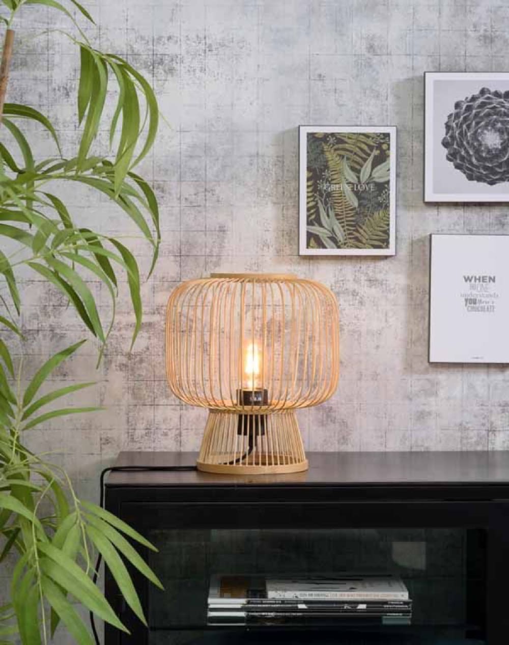 Lampe de table en bambou naturel H30cm — vue 3