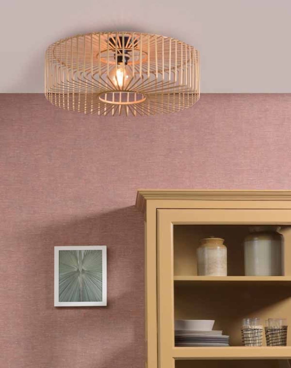 Plafonnier en bambou naturel D60 — vue 3