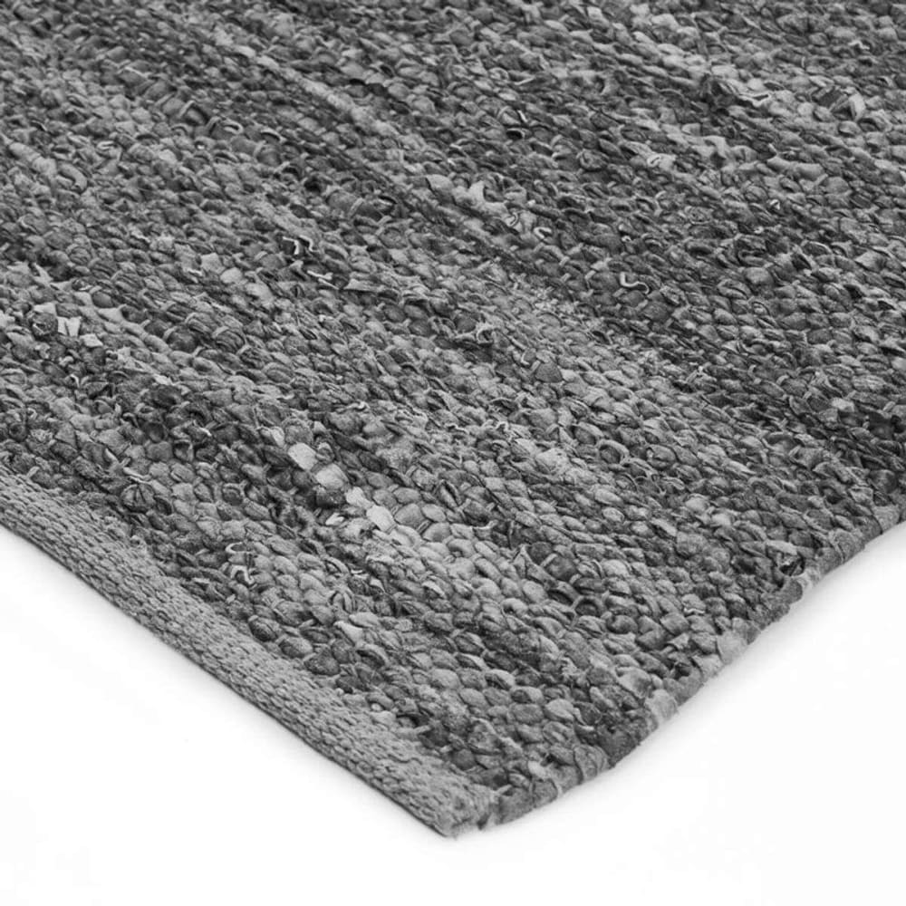 Tapis en cuir tressé gris clair 160x230 — vue 4