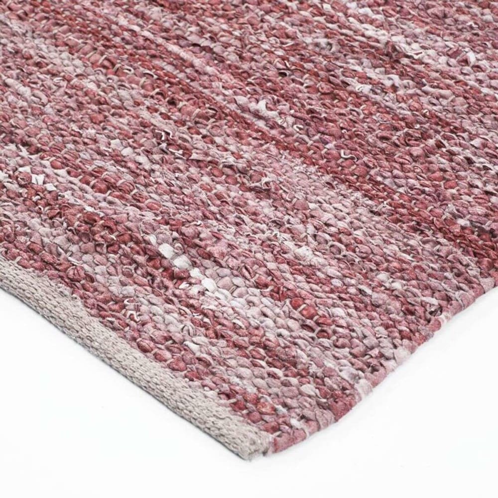 Tapis en cuir tressé rose poudré 120x170 — vue 4