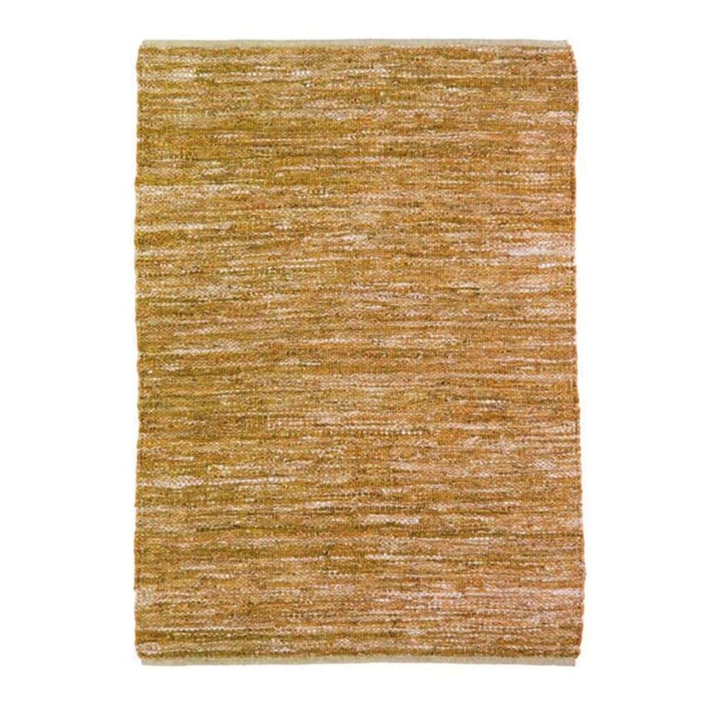 Tapis en cuir tressé jaune 160x230