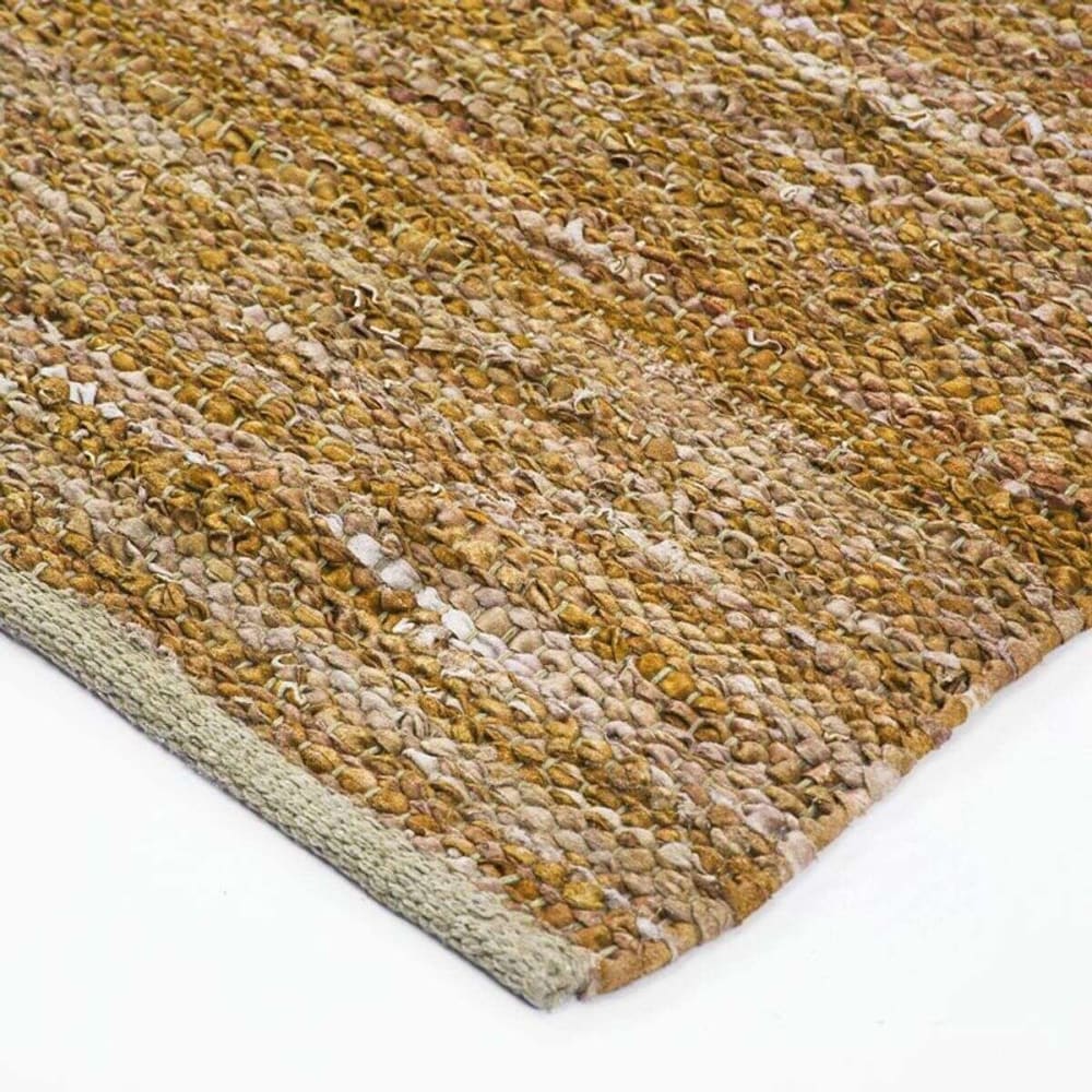 Tapis en cuir tressé jaune 160x230 — vue 4