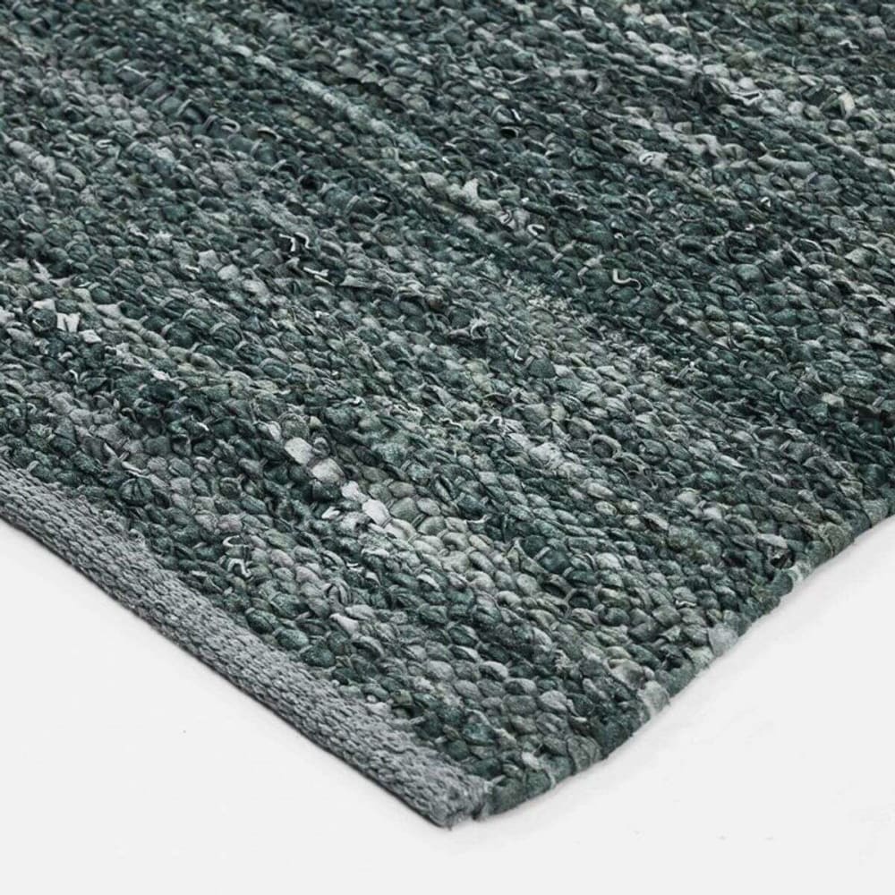 Tapis en cuir tressé bleu gris 120x170 — vue 4