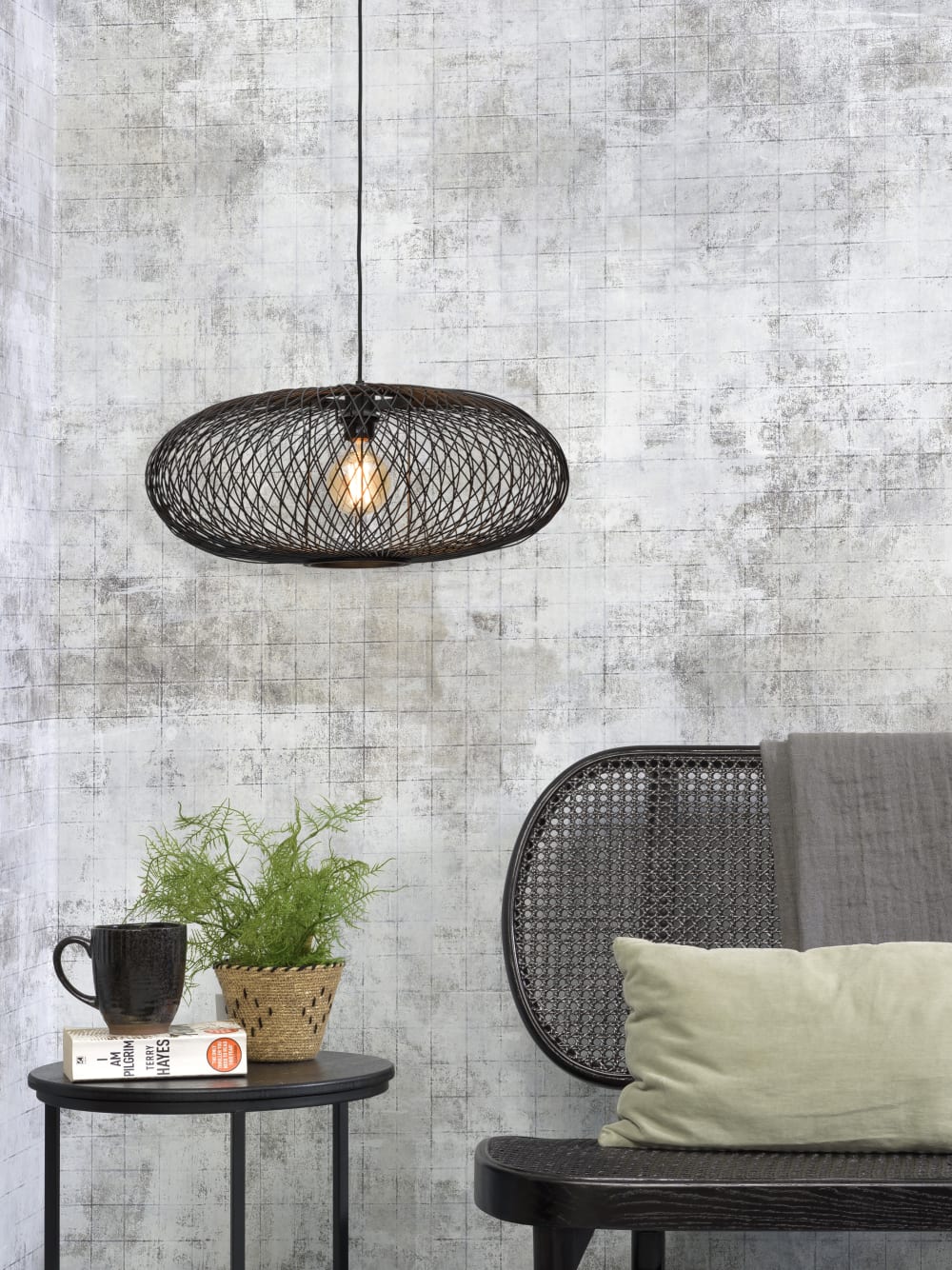 Hängeleuchte aus Bambus, schwarz, Ø60cm - Maisons Du Monde