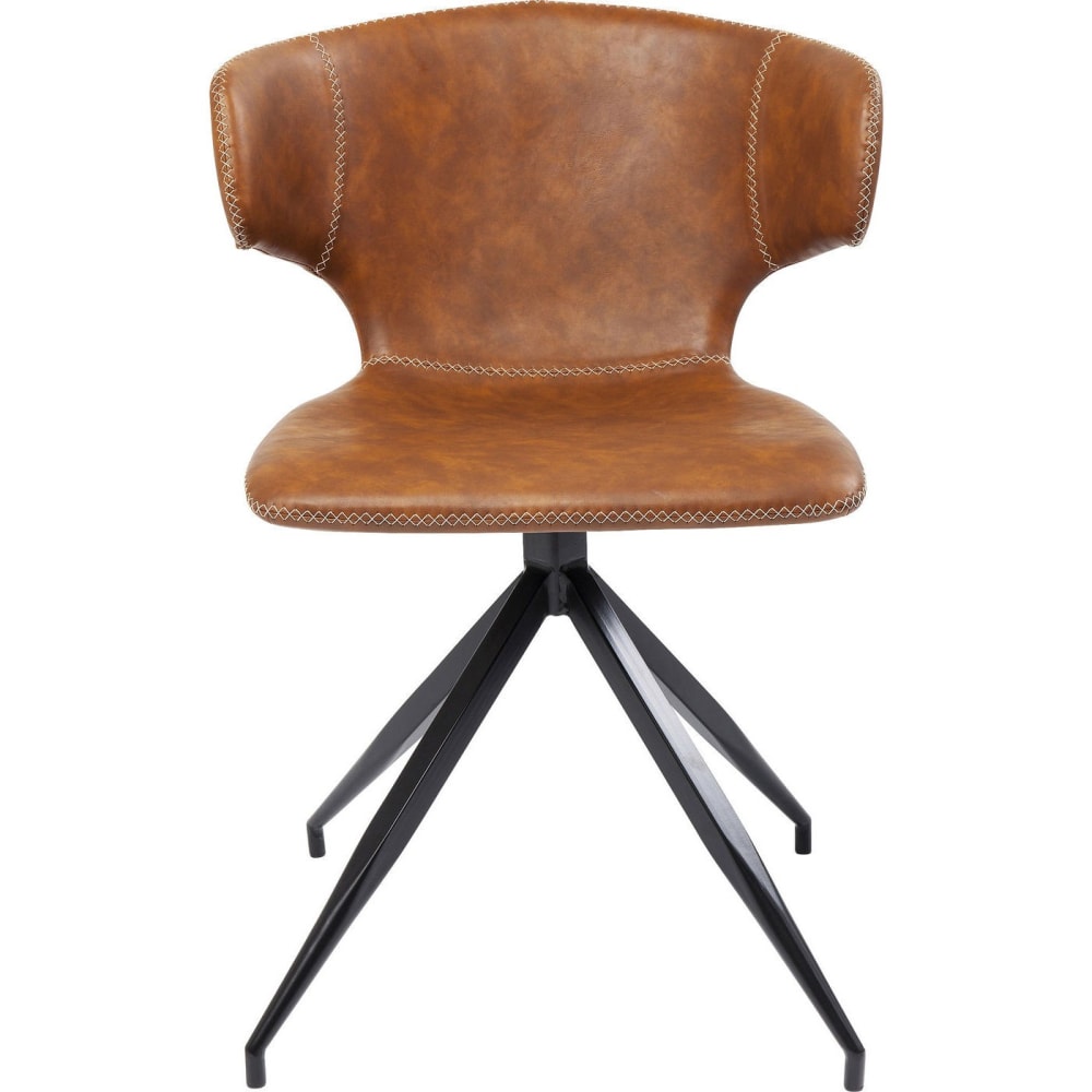 Chaise marron et acier Chaise marron et acier