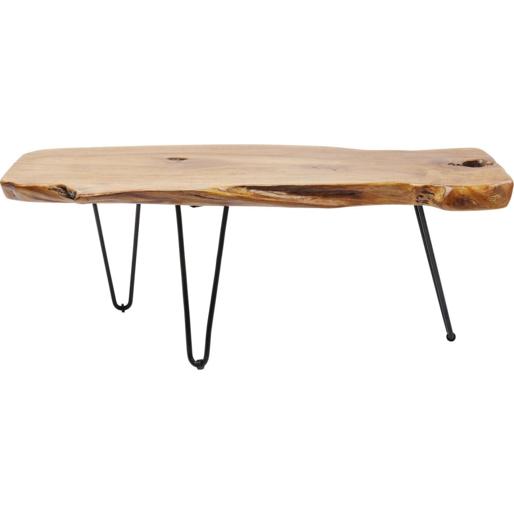 Kare Design Couchtisch aus Teak-Massivholz und Stahl, braun style landhaus - -